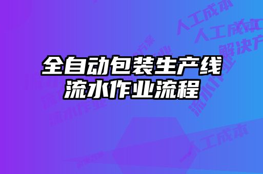 全自動包裝生產線流水作業流程