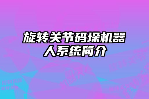 旋轉關節碼垛機器人系統簡介